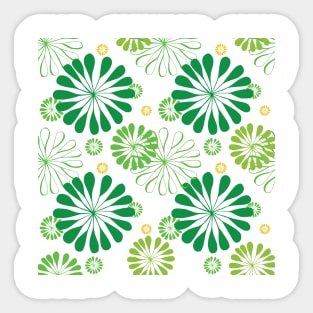 Green Floral Work Sticker